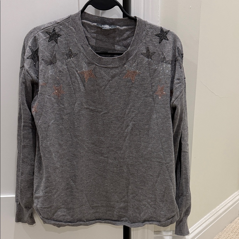 Gray Sweater with Star Accents